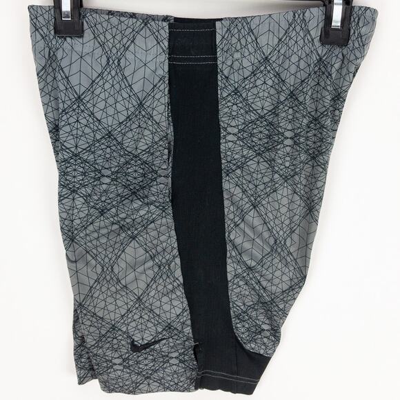 Nike Jogging Dri-Fit Shorts Men's Medium Gray Black Elastic Waist Drawstring - Picture 2 of 10